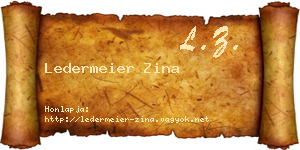 Ledermeier Zina névjegykártya
